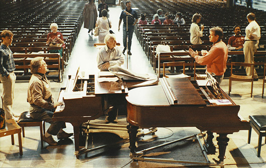 Rehearsing with Sir David Willcocks in Coventry Cathedral, England
